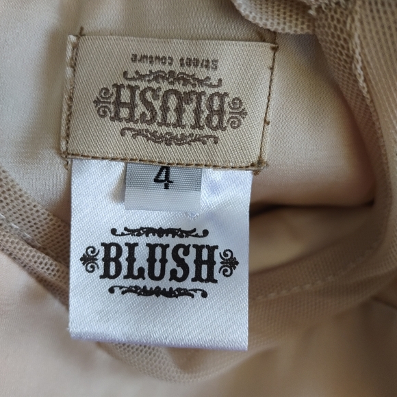 BLUSHFASHION Sweetheart Champagne girls dress, Champagne flower girl twirl dress - Picture 8 of 12